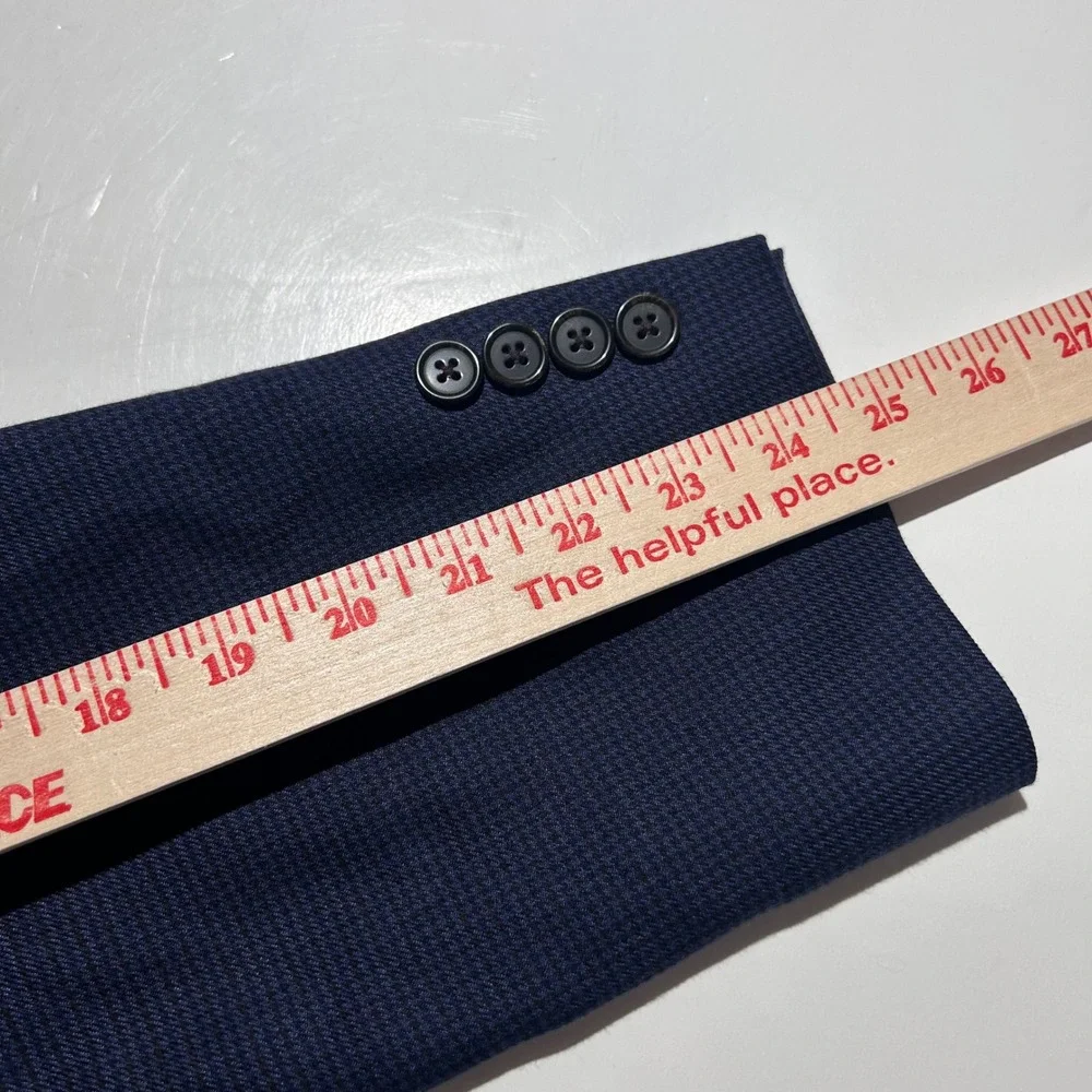 Lauren Ralph Lauren 40R Sport Coat Blue Houndstooth Two Button Lined Vented